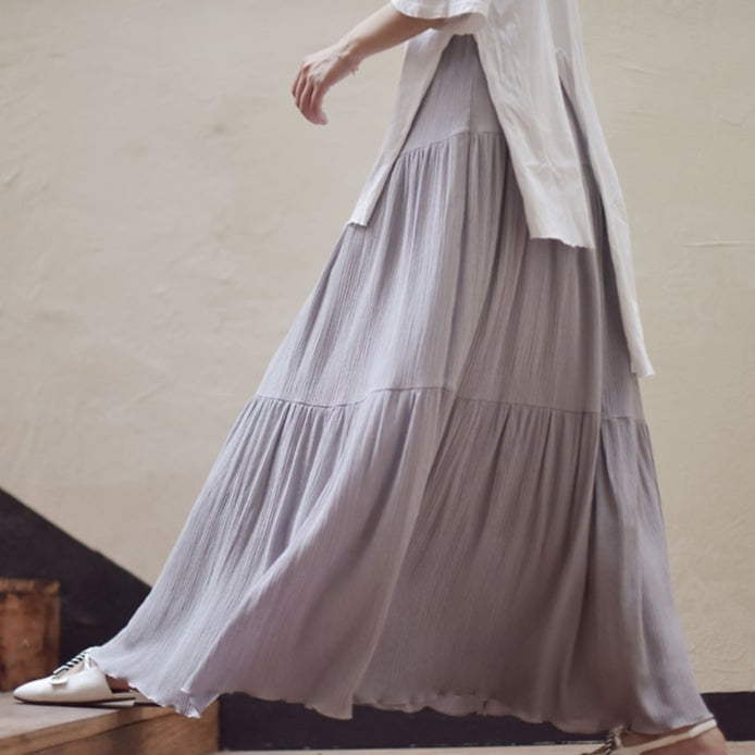 Olivia | Elegant Vårkjol med Vikdetaljer och Längdalternativ 3