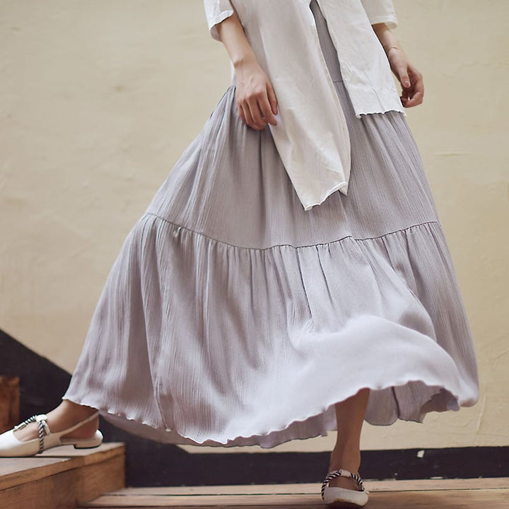 Olivia | Elegant Vårkjol med Vikdetaljer och Längdalternativ 9