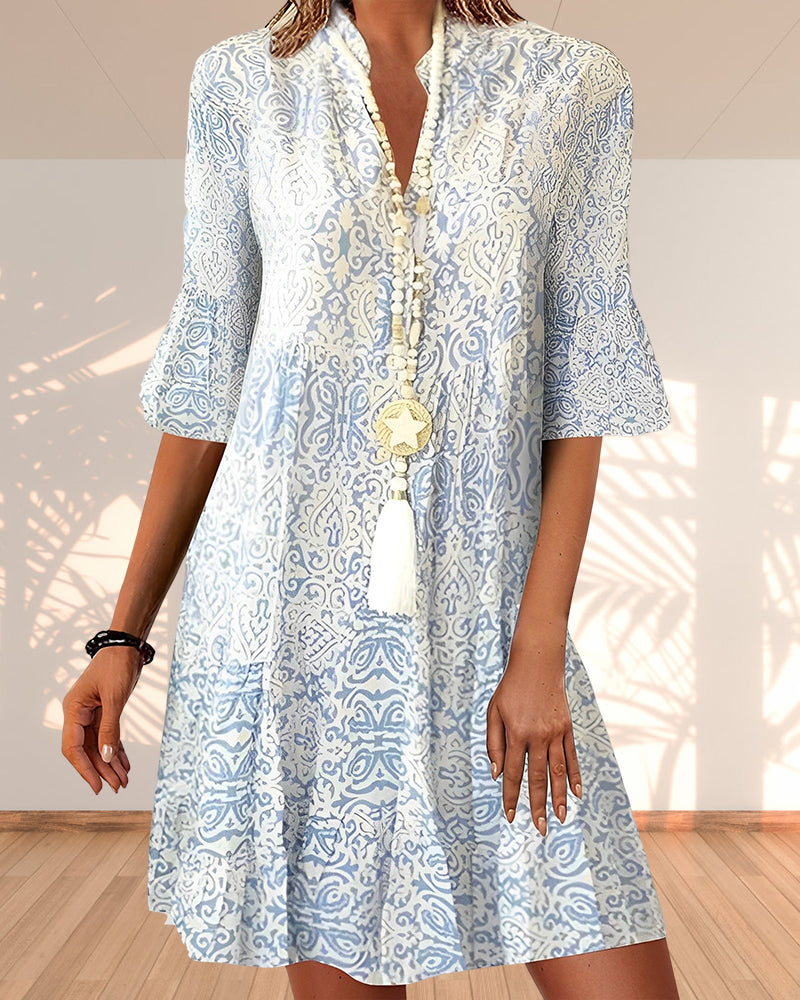 Olivia | Flerfärgad Boho Klänning för Sommar 0