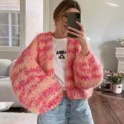Olivia | Flerfärgad Långärmad Stickad Cardigan 0