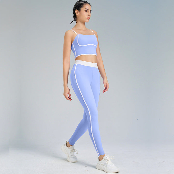 Olivia | Flexibla Högmidjade Yogakläder Dam med Ärmlös Top och Leggings 0