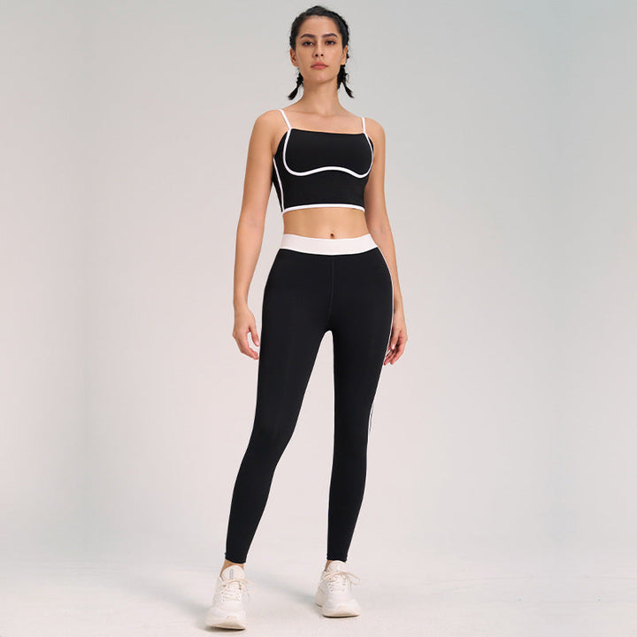 Olivia | Flexibla Högmidjade Yogakläder Dam med Ärmlös Top och Leggings 1