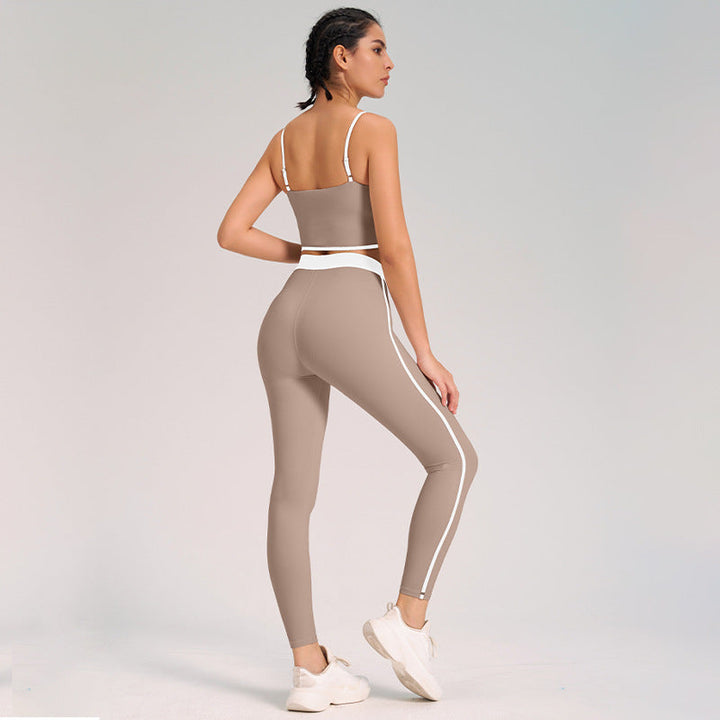 Olivia | Flexibla Högmidjade Yogakläder Dam med Ärmlös Top och Leggings 2