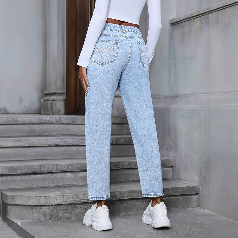 Olivia | Hög Midja Rippade Jeans med Lös Passform 1