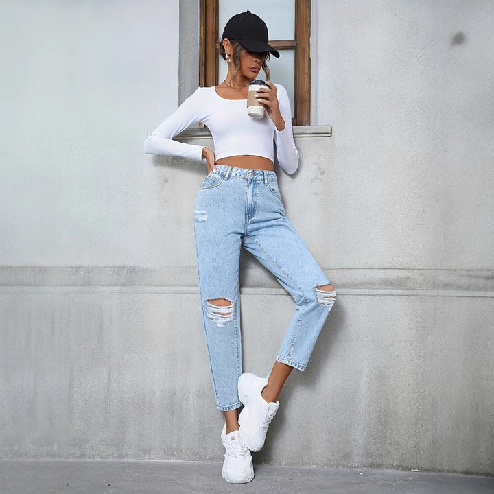 Olivia | Hög Midja Rippade Jeans med Lös Passform 2