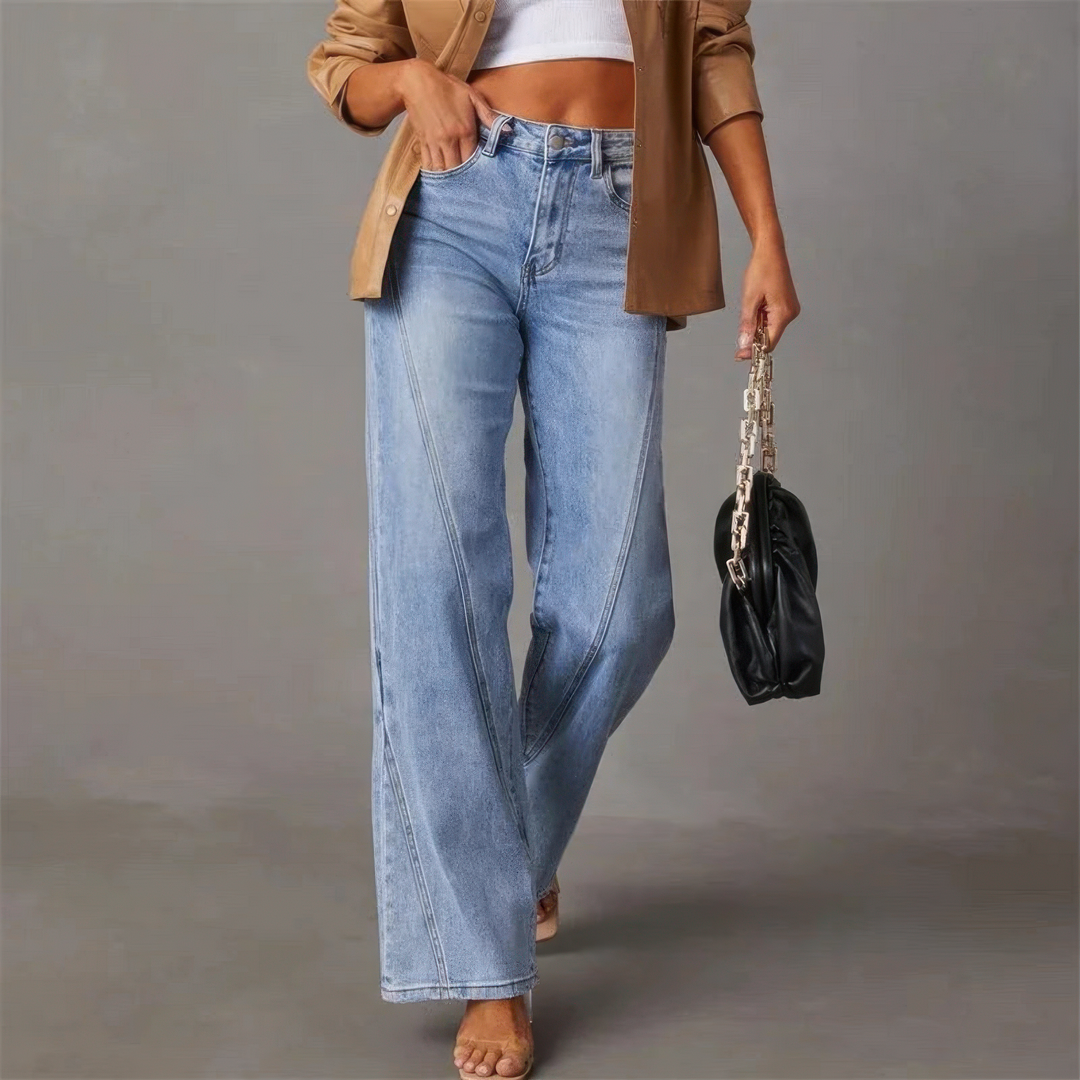 Olivia | Hög Midja Vida Jeans för Damer 0