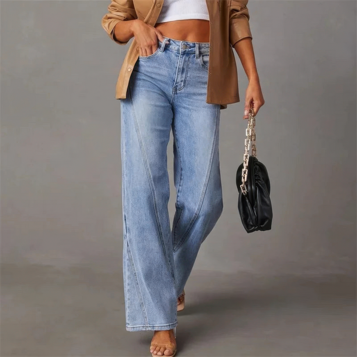 Olivia | Hög Midja Vida Jeans för Damer 0