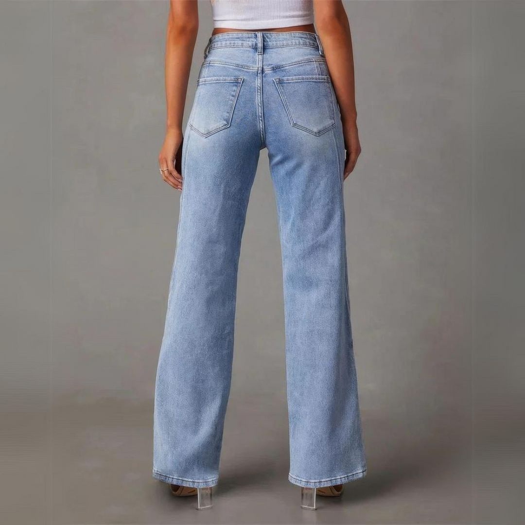 Olivia | Hög Midja Vida Jeans för Damer 3