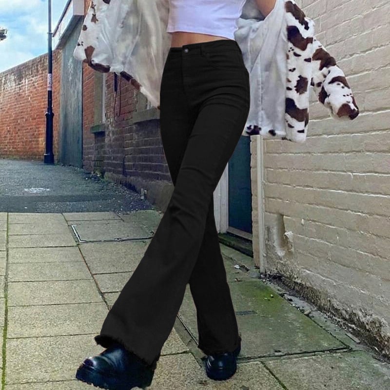 Olivia | Stretchiga Bootcut Jeans i Brun Färg med Hög Midja 0