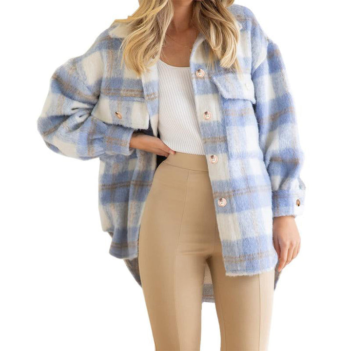 Olivia | Trendig Oversized Höstjacka med Rutig Design 2