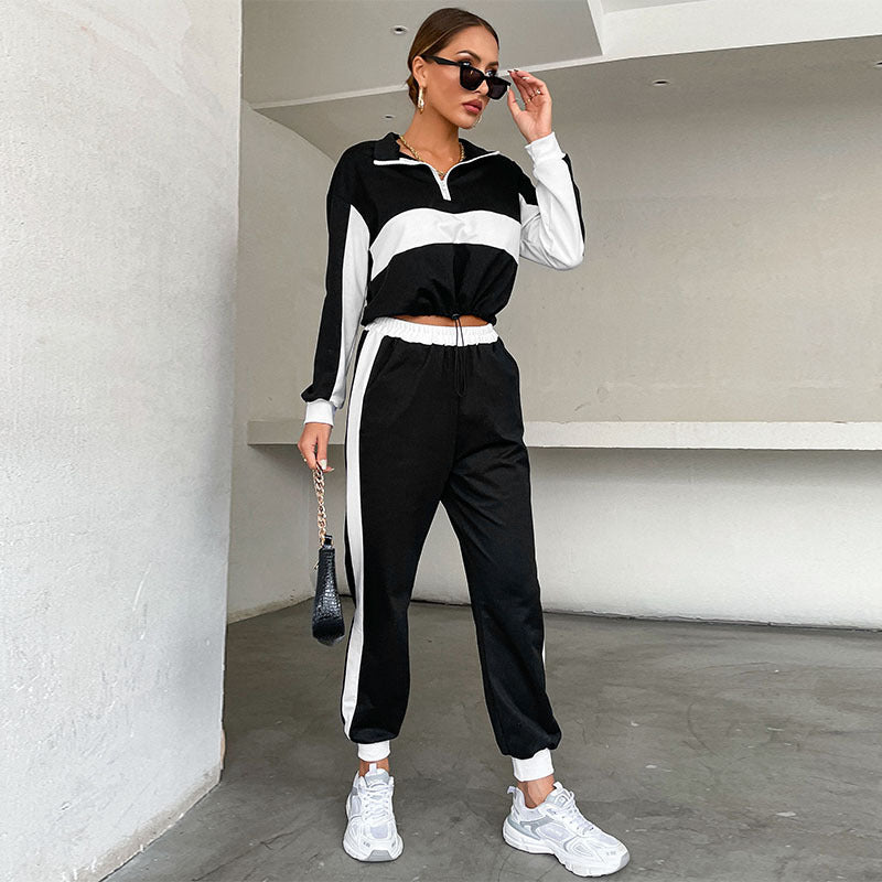 Olivia | Trendig Tvådelad Patchwork Outfit 0