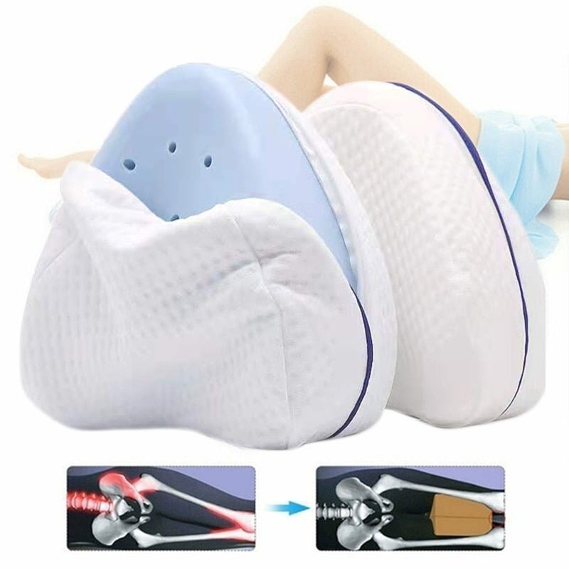 Ortopedisk Knäkudde i Memory Foam med Ventilerade Lufthål | För Bättre Sömn och Smärtlindring 5