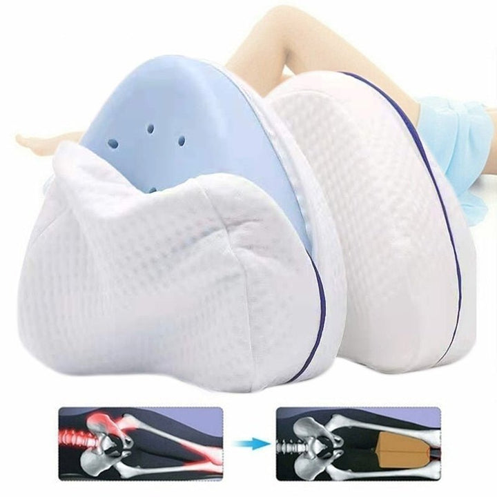 Ortopedisk Knäkudde i Memory Foam med Ventilerade Lufthål | För Bättre Sömn och Smärtlindring 5