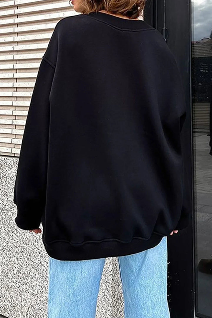 Oversize Sweatshirt för Kvinnor med Mjuk Tyg och Rund Hals | Trendig Passform för Komfort och Stil 1