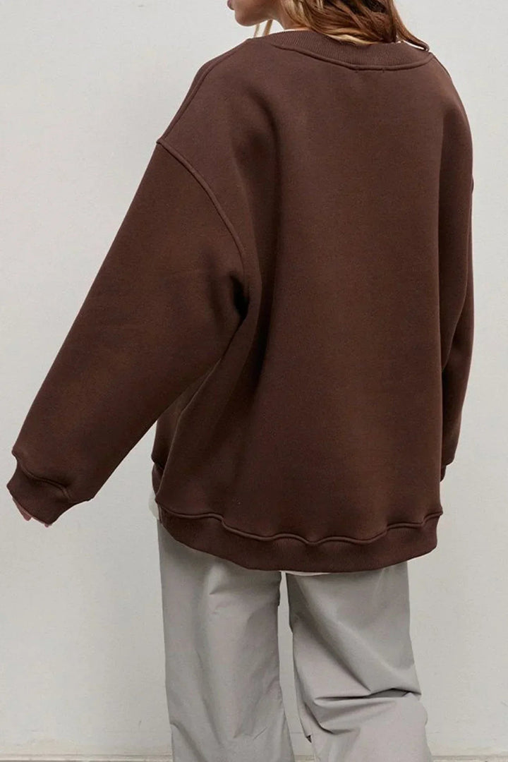 Oversize Sweatshirt för Kvinnor med Mjuk Tyg och Rund Hals | Trendig Passform för Komfort och Stil 8