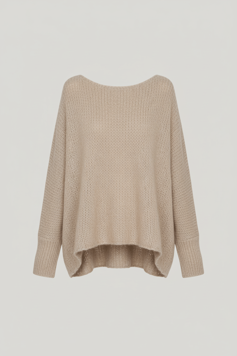 Oversized Rosa Stickad Tröja Dam med Off-Shoulder Design | Mjuk och Varm för Kalla Dagar 5