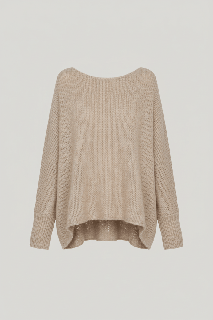 Oversized Rosa Stickad Tröja Dam med Off-Shoulder Design | Mjuk och Varm för Kalla Dagar 5
