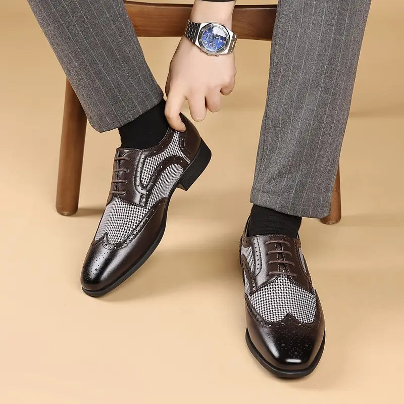 Oxford Skor för Män med Brogue Design och Vadderad Innersula | Tidlös Elegans för Affär och Fritid 4