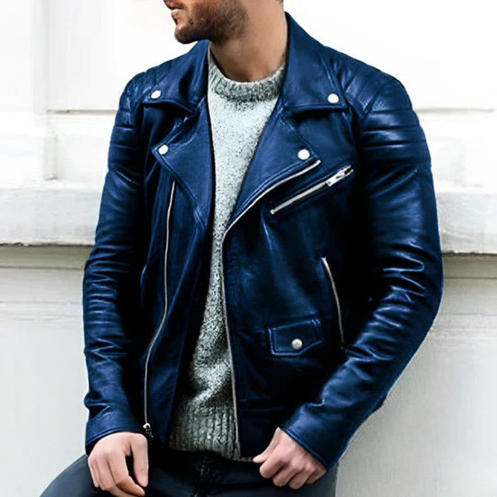 Ramone | Bikerjacka i Läder med Asymmetrisk Dragkedja | Slitstark och Tidlös Design för Modern Stil 1