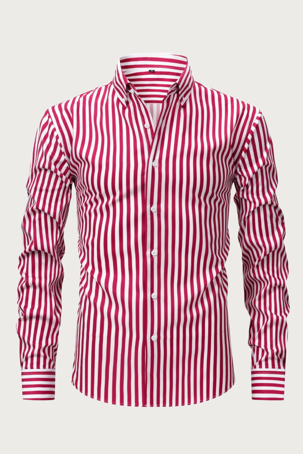 Randig Skjorta för Män med Button-Down Krage | Avslappnad Passform för Tidlös Stil 2