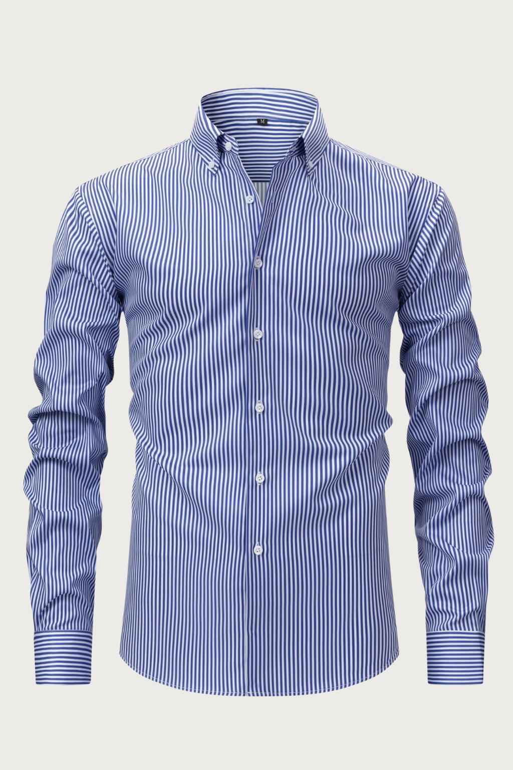 Randig Skjorta för Män med Button-Down Krage | Avslappnad Passform för Tidlös Stil 5