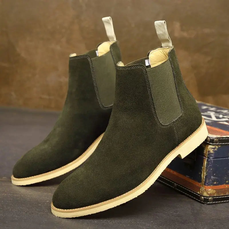 Retro Chelsea-stövlar | Medelhöga Ankelstövlar med Elegant Slip-On Design | Hållbara och Mångsidiga för Stil och Komfort 1