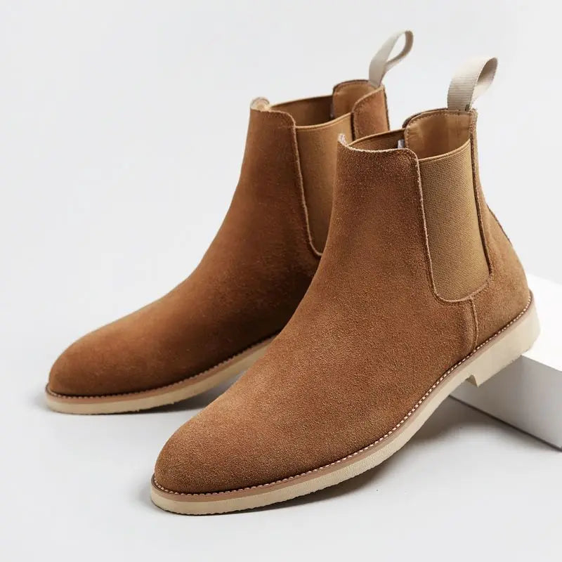 Retro Chelsea-stövlar | Medelhöga Ankelstövlar med Elegant Slip-On Design | Hållbara och Mångsidiga för Stil och Komfort 2