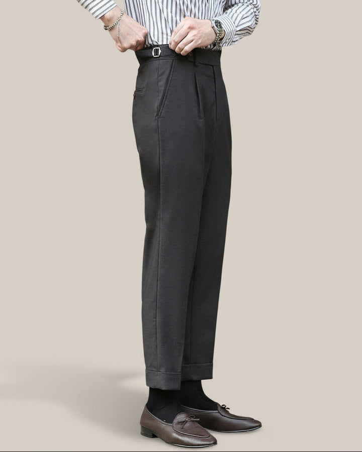 Retro byxor | Hög midja med raka ben och sidojusteringar | Tidlös stil för smart casual 1