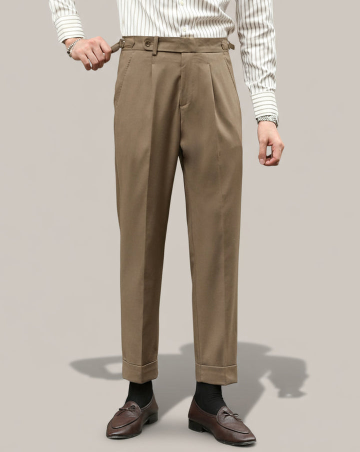 Retro byxor | Hög midja med raka ben och sidojusteringar | Tidlös stil för smart casual 2