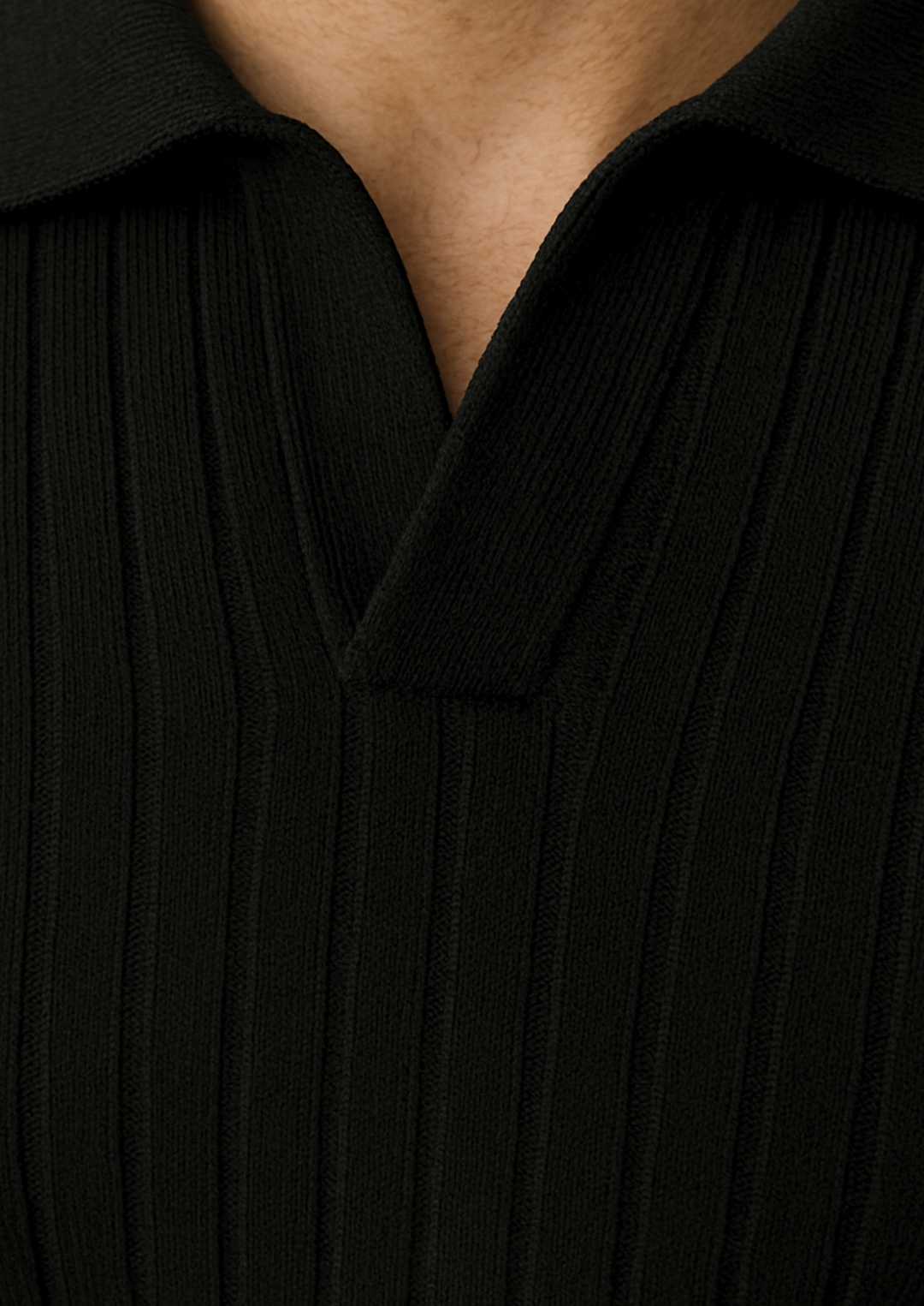 Ribbade Pikétröja för Män med Öppen Krage | Modern Design för Smart Casual Stil 4