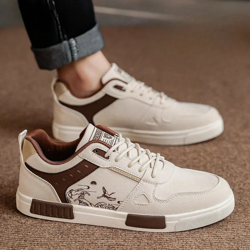Ethan | Trendiga Sneakers Herr med Våg- och Fågelsgrafik Lissandra.se