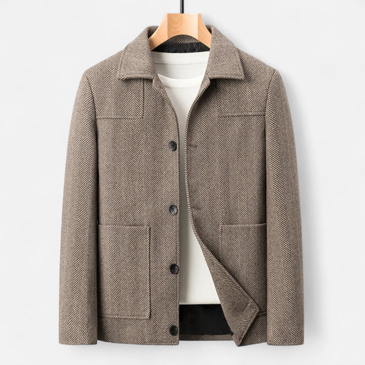 Skräddarsydd Herrjacka | Elegant Knäppjacka med Fiskbensmönster | Perfekt för Business Casual och Vardagsbruk 5