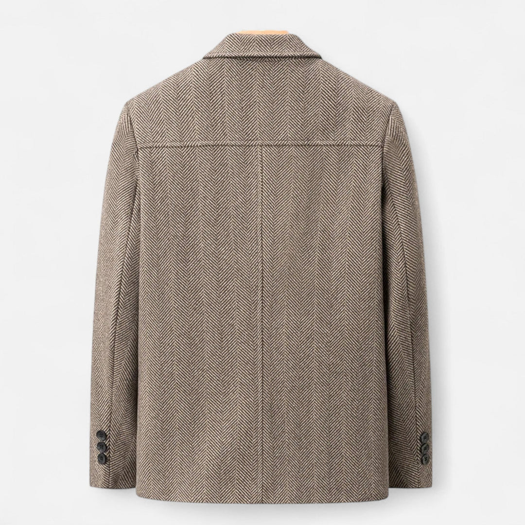 Skräddarsydd Herrjacka | Elegant Knäppjacka med Fiskbensmönster | Perfekt för Business Casual och Vardagsbruk 6