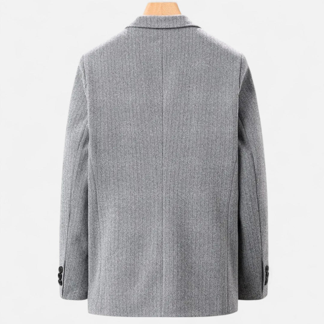 Skräddarsydd Herrjacka | Elegant Knäppjacka med Fiskbensmönster | Perfekt för Business Casual och Vardagsbruk 8