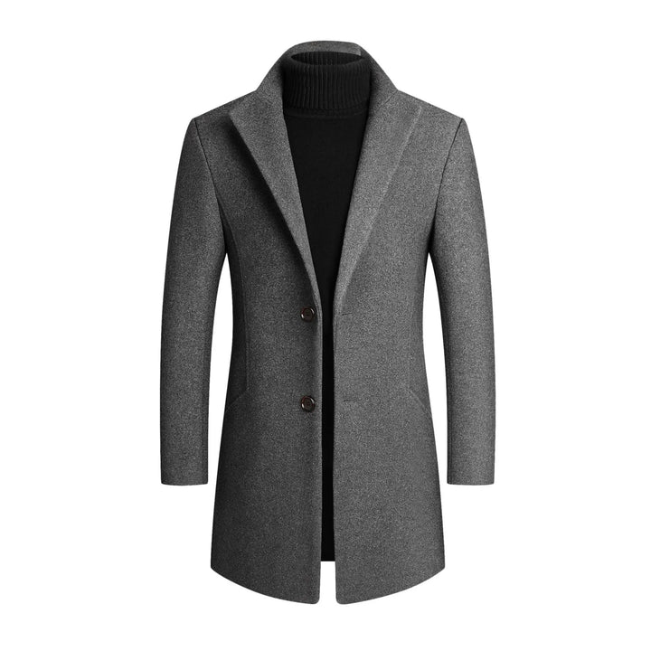 Skräddarsydd Herrkappa | Vinröd Kappa med Hackslag och Tvåknappsfästning | Elegant Stil för Höst och Vinter 1