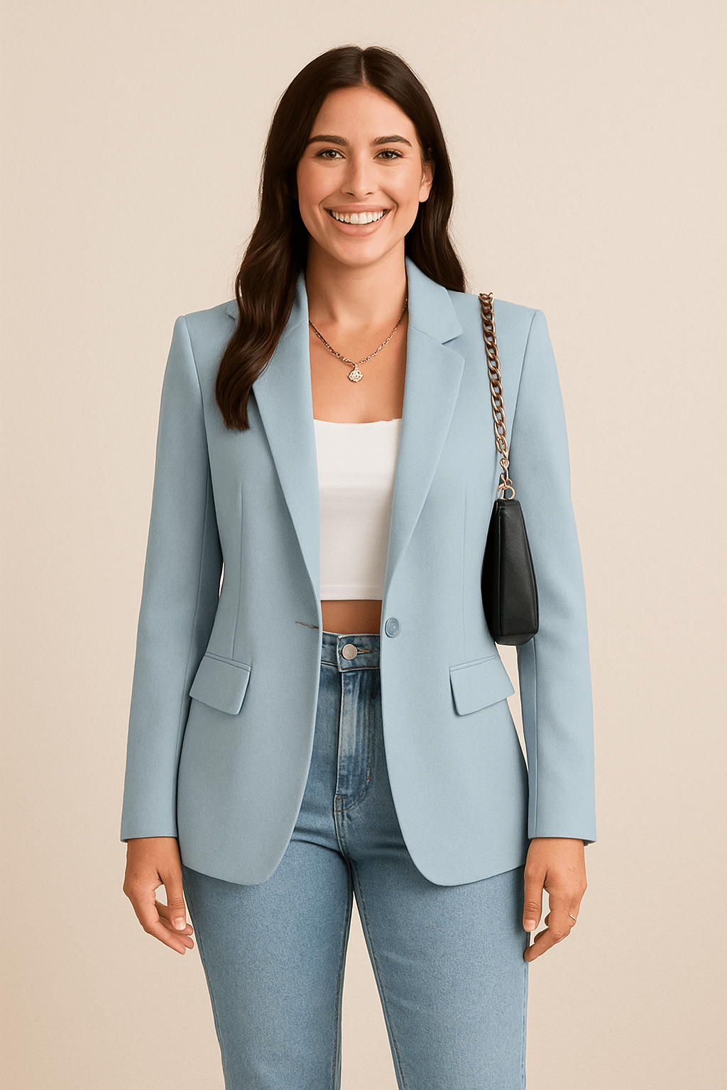 Skräddarsydd Jacka Dam | Elegant Design med Funktionella Fickor för Mångsidig Styling 10