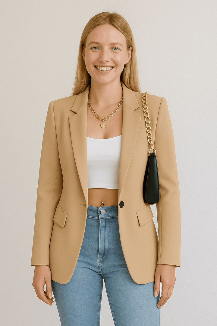 Skräddarsydd Jacka Dam | Elegant Design med Funktionella Fickor för Mångsidig Styling 5