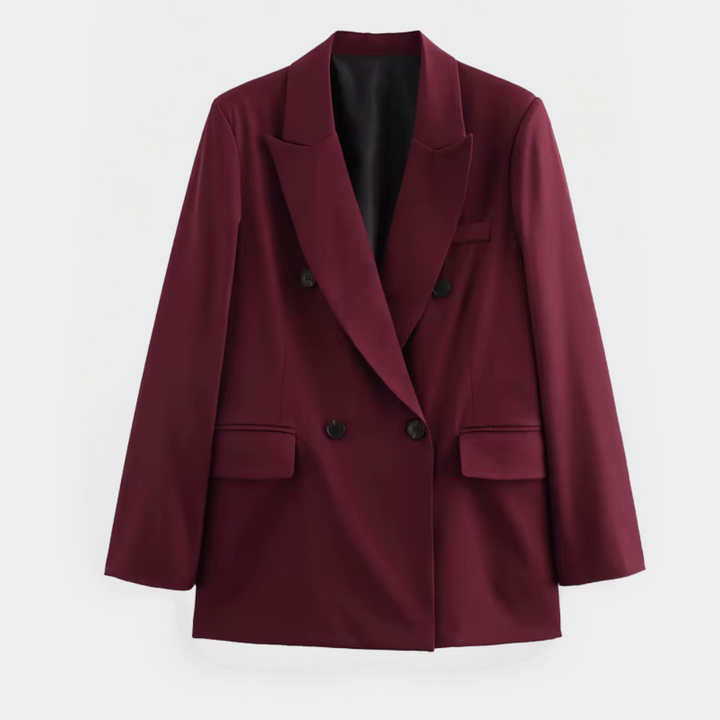 Skräddarsydd Kavaj Dam | Vinröd Blazer med Raffinerad Passform | Elegant Stil för Smart-Casual Look 1