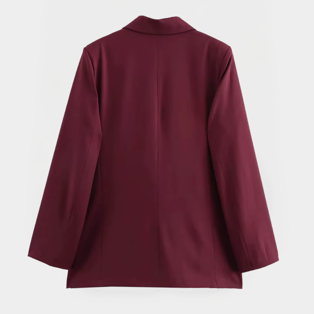 Skräddarsydd Kavaj Dam | Vinröd Blazer med Raffinerad Passform | Elegant Stil för Smart-Casual Look 2