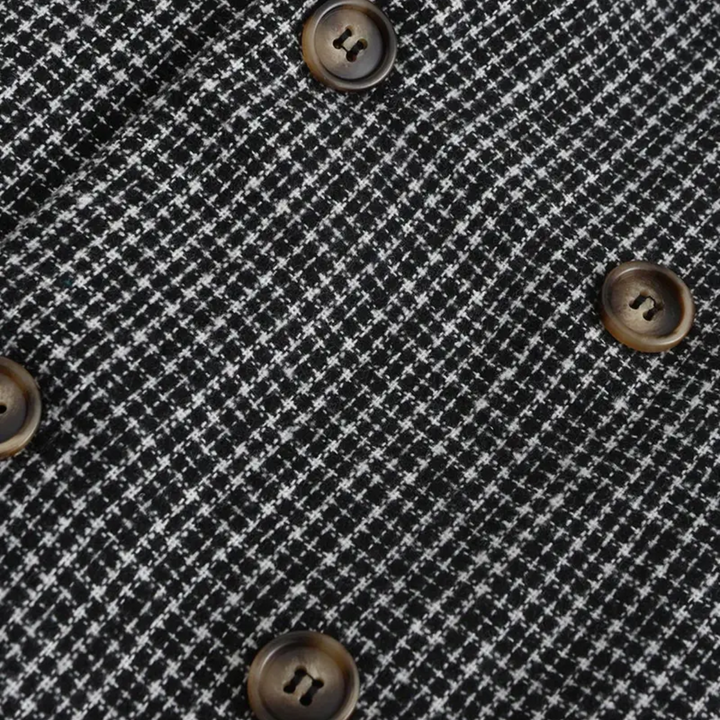 Skräddarsydd Kavaj | Dubbelknäppt Slim Fit Blazer med Rutmönster | Elegant Design för Mångsidiga Tillfällen 2