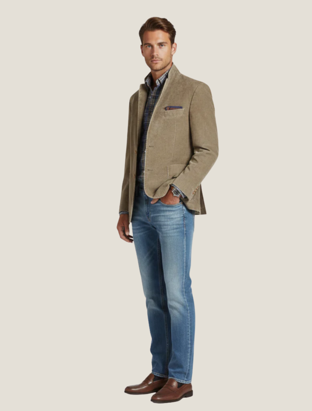 Skräddarsydd Kavaj för Män | Elegant Design med Slimmad Passform | Perfekt för Smart Casual och Avslappnade Tillfällen 1