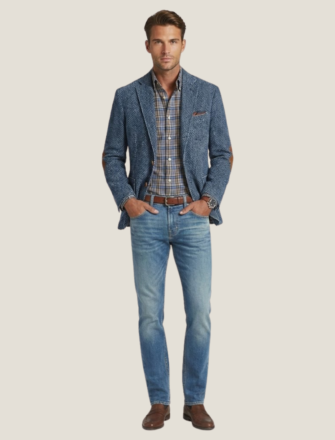 Skräddarsydd Kavaj för Män | Elegant Design med Slimmad Passform | Perfekt för Smart Casual och Avslappnade Tillfällen 4