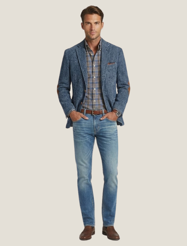 Skräddarsydd Kavaj för Män | Elegant Design med Slimmad Passform | Perfekt för Smart Casual och Avslappnade Tillfällen 4