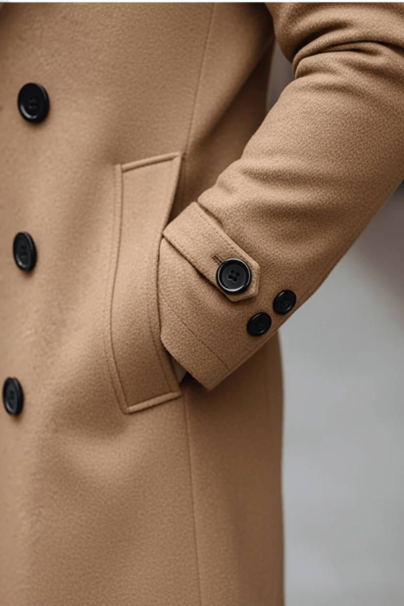 Skräddarsydd Trenchcoat för Män med Dubbelknäppt Design | Tidlös Elegans för Varje Tillfälle 5