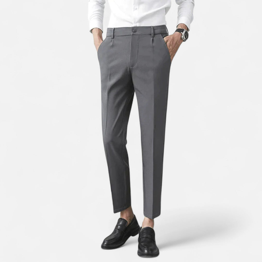 Skräddarsydda Byxor | Slim Fit Smart Casual med Stretchdesign | Mångsidiga Byxor för Stil och Komfort 0