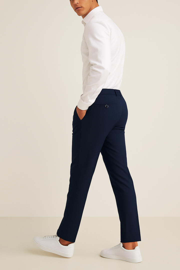 Skräddarsydda Byxor för Män med Platt Front | Elegant Design för Professionella Tillfällen 5