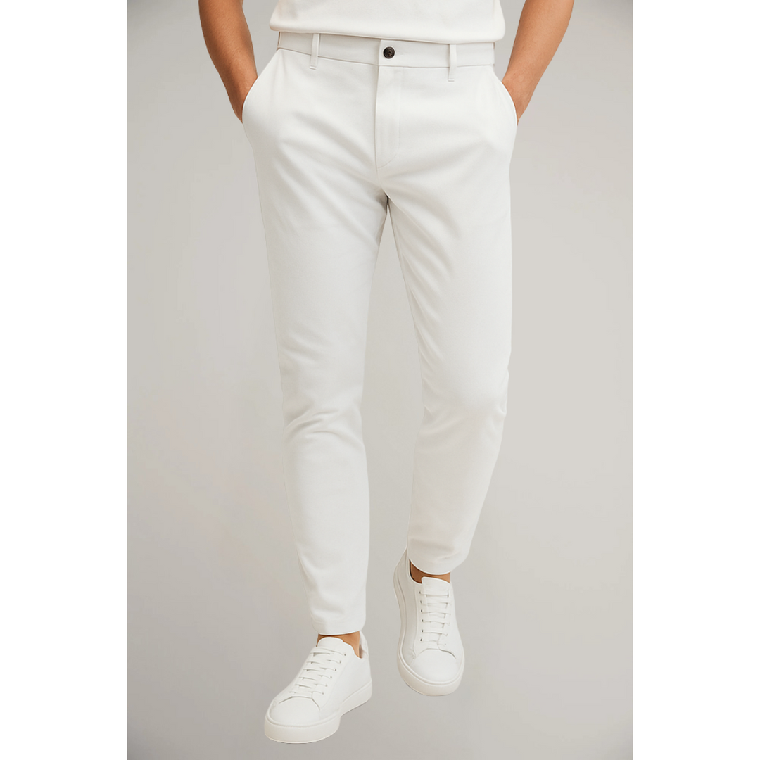 Skräddarsydda Byxor för Män med Platt Front | Elegant Design för Professionella Tillfällen 9