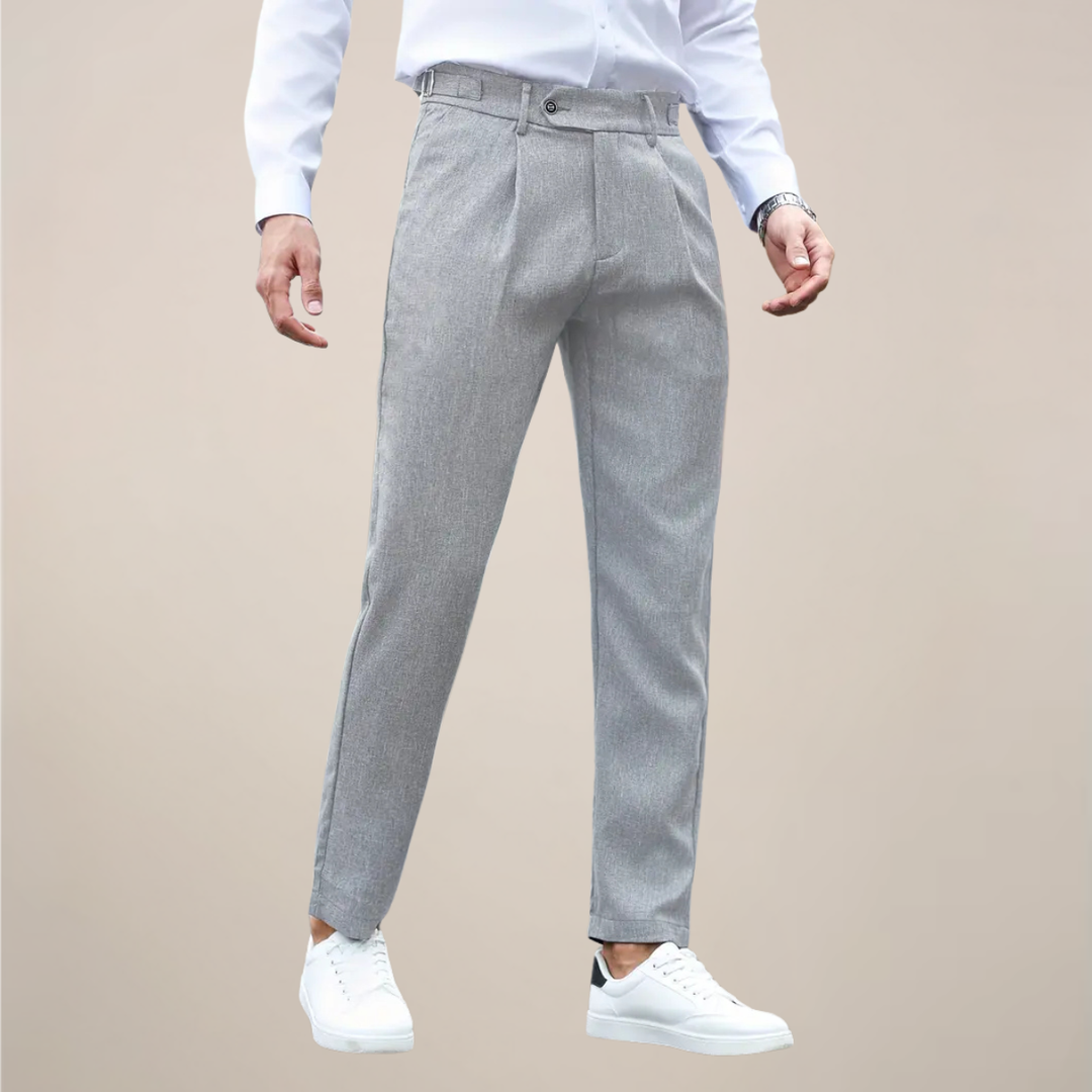 Skräddarsydda Plisserade Byxor för Män i Slim Fit med Elegant Design | Perfekta för Affär och Fest 0