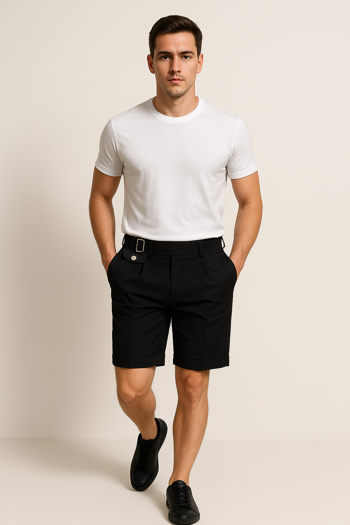Skräddarsydda Shorts | Justerbar Passform med Veckad Design | Elegant Stil för Sommarutflykter 1