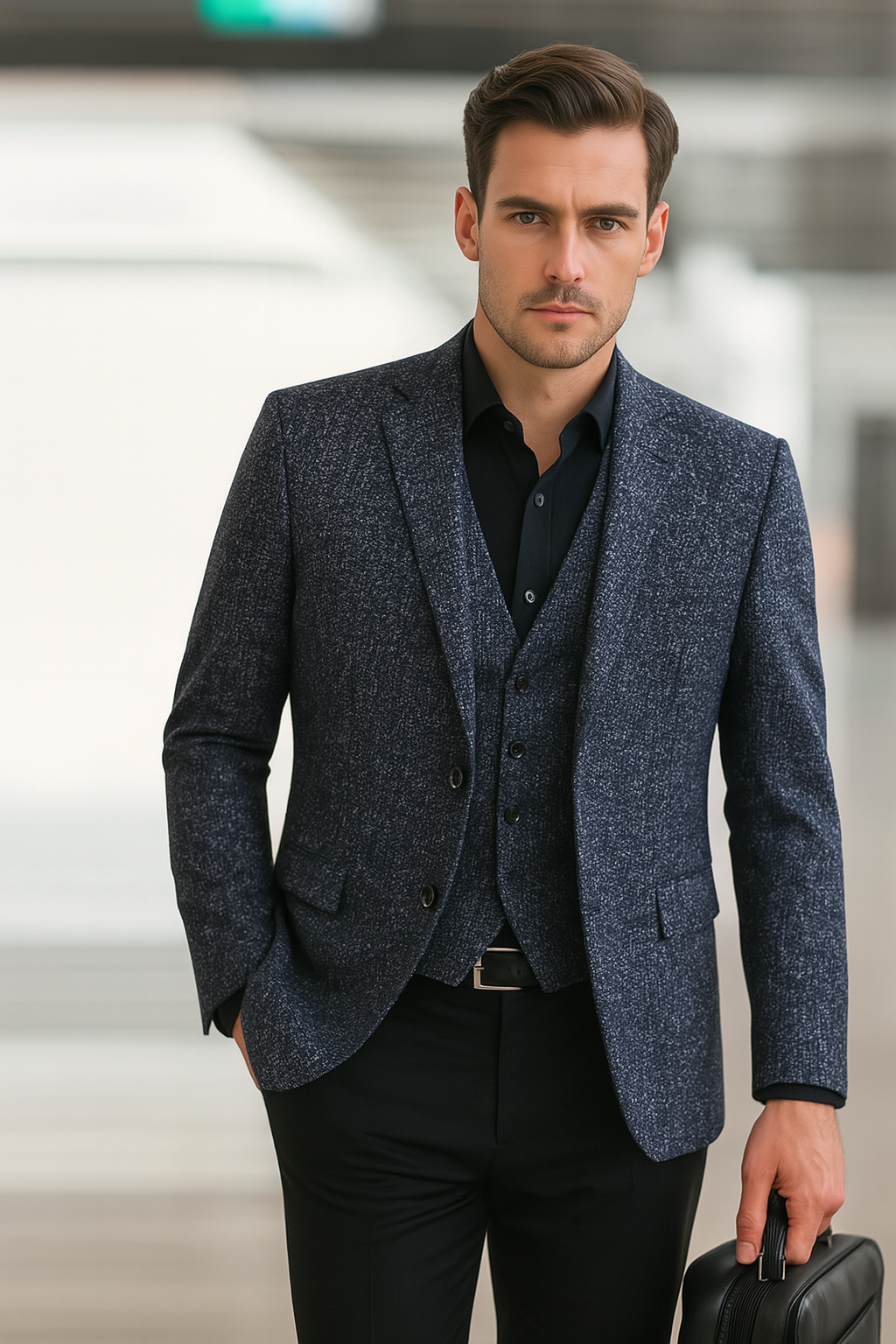 Slim Fit Blazer | No-Iron Casual Jacka för Män med Avslappnad Stil | Perfekt för Familjeevenemang 1